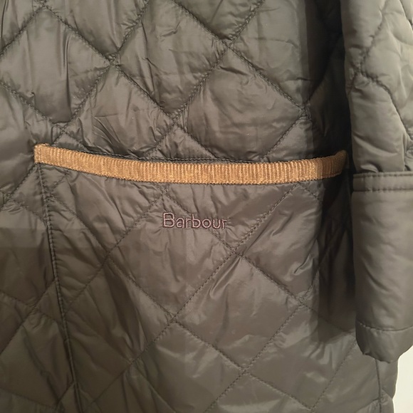Barbour Quilted Coat - 3X - Hunter Green - Tan Corduroy Collar - Picture 7 of 10